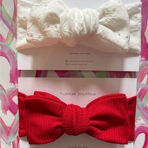 White and Red Kids Headband Set